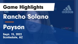Rancho Solano  vs Payson Game Highlights - Sept. 15, 2022