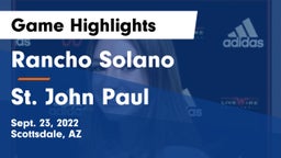 Rancho Solano  vs St. John Paul Game Highlights - Sept. 23, 2022