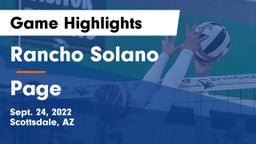 Rancho Solano  vs Page  Game Highlights - Sept. 24, 2022