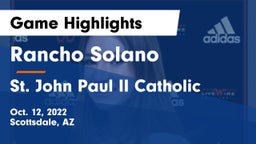 Rancho Solano  vs St. John Paul II Catholic Game Highlights - Oct. 12, 2022