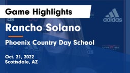 Rancho Solano  vs Phoenix Country Day School Game Highlights - Oct. 21, 2022