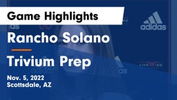 Rancho Solano  vs Trivium Prep Game Highlights - Nov. 5, 2022
