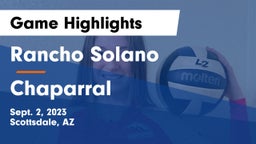 Rancho Solano  vs Chaparral  Game Highlights - Sept. 2, 2023