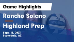 Rancho Solano  vs Highland Prep   Game Highlights - Sept. 18, 2023