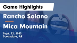 Rancho Solano  vs Mica Mountain Game Highlights - Sept. 22, 2023