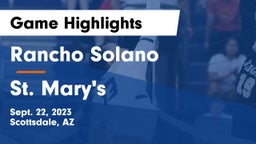 Rancho Solano  vs St. Mary's  Game Highlights - Sept. 22, 2023
