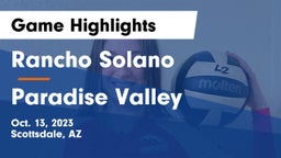 Rancho Solano  vs Paradise Valley  Game Highlights - Oct. 13, 2023