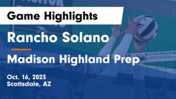 Rancho Solano  vs Madison Highland Prep Game Highlights - Oct. 16, 2023