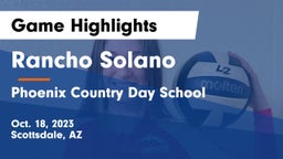 Rancho Solano  vs Phoenix Country Day School Game Highlights - Oct. 18, 2023