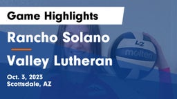 Rancho Solano  vs Valley Lutheran  Game Highlights - Oct. 3, 2023