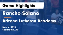 Rancho Solano  vs Arizona Lutheran Academy  Game Highlights - Nov. 4, 2023