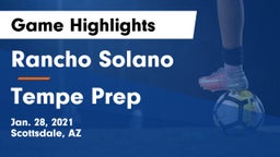 Rancho Solano  vs Tempe Prep Game Highlights - Jan. 28, 2021