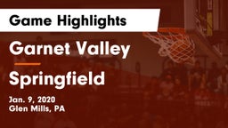 Garnet Valley  vs Springfield  Game Highlights - Jan. 9, 2020