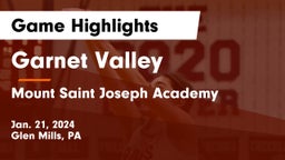 Garnet Valley  vs Mount Saint Joseph Academy Game Highlights - Jan. 21, 2024
