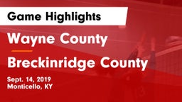 Wayne County  vs Breckinridge County  Game Highlights - Sept. 14, 2019