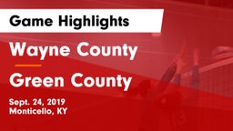 Wayne County  vs Green County  Game Highlights - Sept. 24, 2019