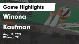 Winona  vs Kaufman  Game Highlights - Aug. 18, 2022