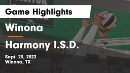 Winona  vs Harmony I.S.D. Game Highlights - Sept. 23, 2022