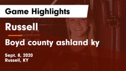 Russell  vs Boyd county ashland ky Game Highlights - Sept. 8, 2020
