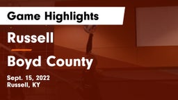 Russell  vs Boyd County  Game Highlights - Sept. 15, 2022