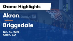 Akron  vs Briggsdale  Game Highlights - Jan. 16, 2023