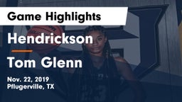 Hendrickson  vs Tom Glenn  Game Highlights - Nov. 22, 2019