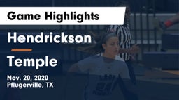 Hendrickson  vs Temple  Game Highlights - Nov. 20, 2020