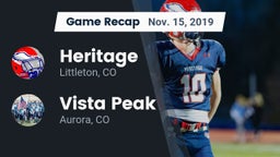 Recap: Heritage  vs. Vista Peak  2019