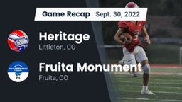 Recap: Heritage  vs. Fruita Monument  2022