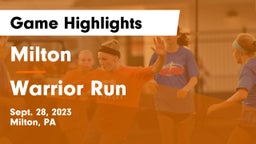 Milton  vs Warrior Run  Game Highlights - Sept. 28, 2023