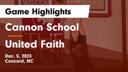 Cannon School vs United Faith  Game Highlights - Dec. 5, 2023