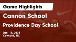 Cannon School vs Providence Day School Game Highlights - Jan. 19, 2024