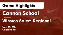 Cannon School vs Winston Salem Regional Game Highlights - Jan. 20, 2024
