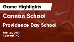Cannon School vs Providence Day School Game Highlights - Feb. 24, 2024