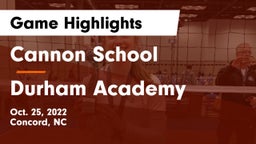 Cannon School vs Durham Academy Game Highlights - Oct. 25, 2022