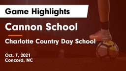 Cannon School vs Charlotte Country Day School Game Highlights - Oct. 7, 2021