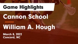 Cannon School vs William A. Hough  Game Highlights - March 8, 2022