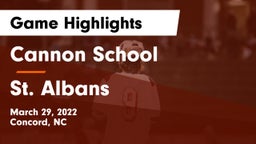 Cannon School vs St. Albans  Game Highlights - March 29, 2022