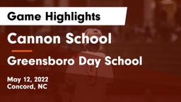 Cannon School vs Greensboro Day School Game Highlights - May 12, 2022