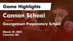 Cannon School vs Georgetown Preparatory School Game Highlights - March 29, 2023