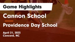 Cannon School vs Providence Day School Game Highlights - April 21, 2023