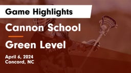 Cannon School vs Green Level  Game Highlights - April 6, 2024