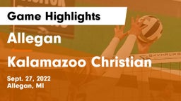 Allegan  vs Kalamazoo Christian  Game Highlights - Sept. 27, 2022