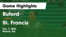 Buford  vs St. Francis  Game Highlights - Jan. 7, 2023