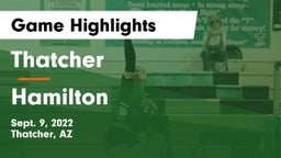 Thatcher  vs Hamilton  Game Highlights - Sept. 9, 2022
