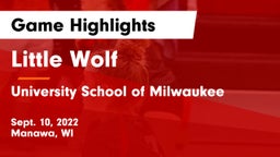 Little Wolf  vs University School of Milwaukee Game Highlights - Sept. 10, 2022