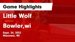 Little Wolf  vs Bowler,wi Game Highlights - Sept. 24, 2022