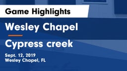 Wesley Chapel  vs Cypress creek Game Highlights - Sept. 12, 2019