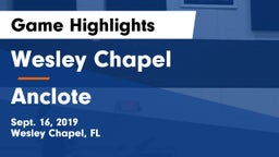 Wesley Chapel  vs Anclote  Game Highlights - Sept. 16, 2019