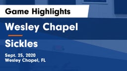 Wesley Chapel  vs Sickles  Game Highlights - Sept. 25, 2020